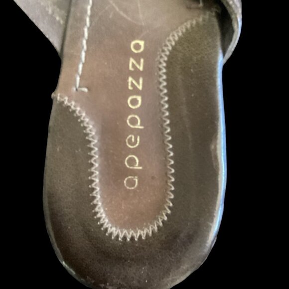 Apepazza Leather Thong/Sandal Bronze Chain Link Accent Sz 9 BOHO Brown #126L - Picture 9 of 10